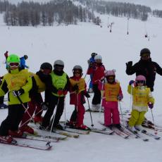 TEST DI FINE CORSI SCI SNOWBOARD A MONGINEVRO PROMOSSI DA VALANGA AZZURRA TORINO