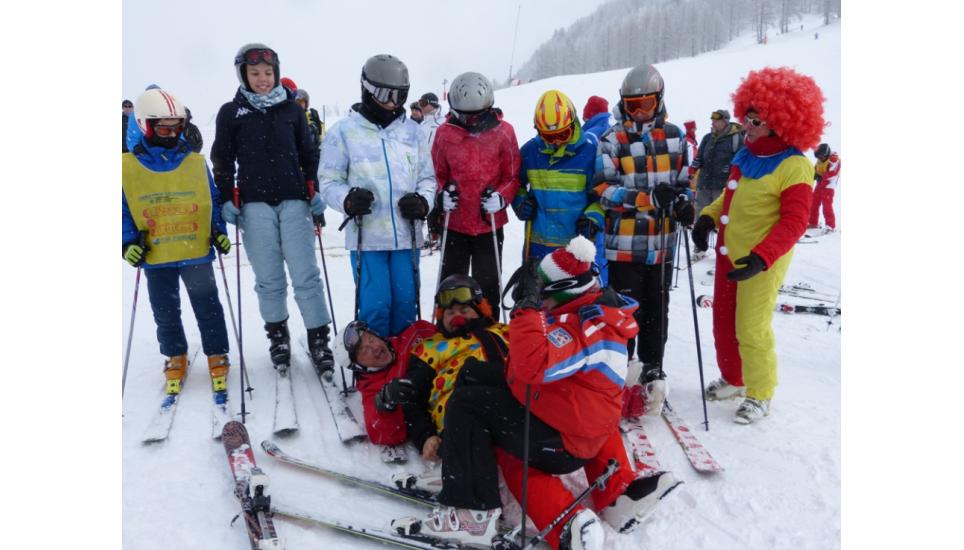 CARNEVALE AL RADUNO CLASSI DELLA SCUOLA DI SCI FITEL  A MONGINEVRO SABATO 14 FEBBRAIO 2015