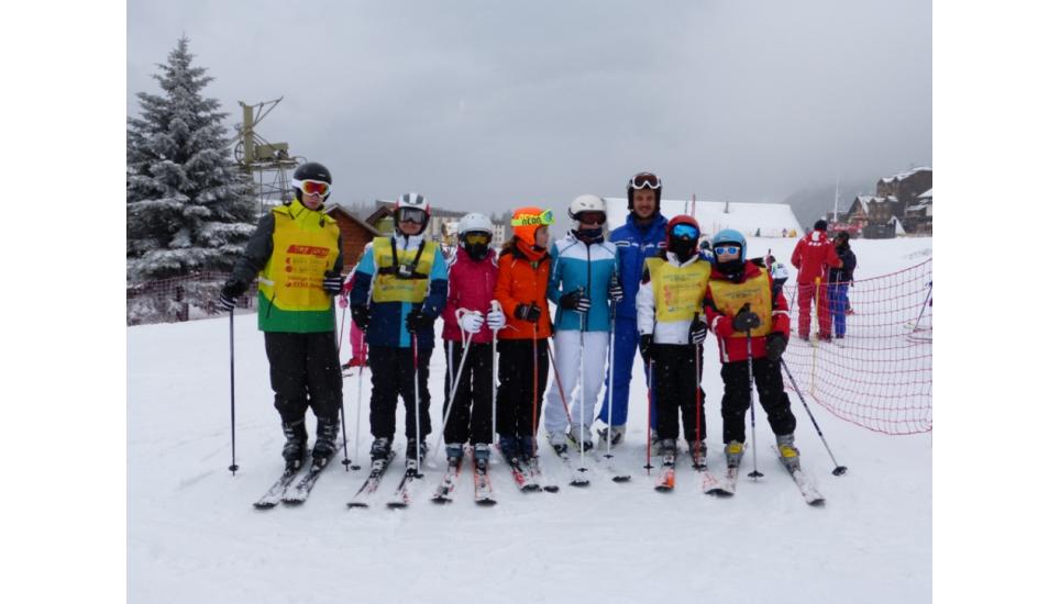 TEST DI FINE CORSI SCI SNOWBOARD A MONGINEVRO PROMOSSI DA VALANGA AZZURRA TORINO